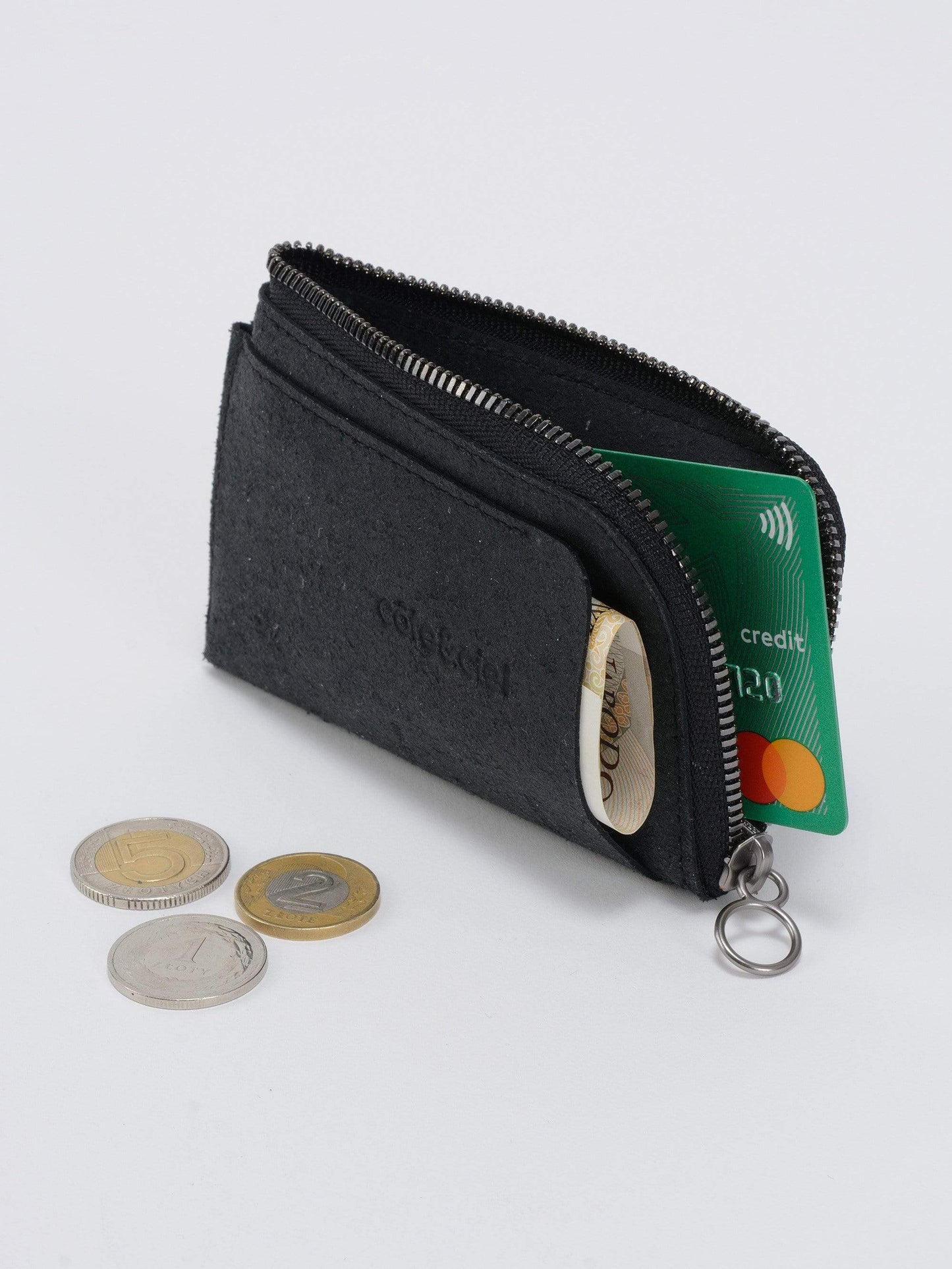 Zippered Wallet Recycled Leather